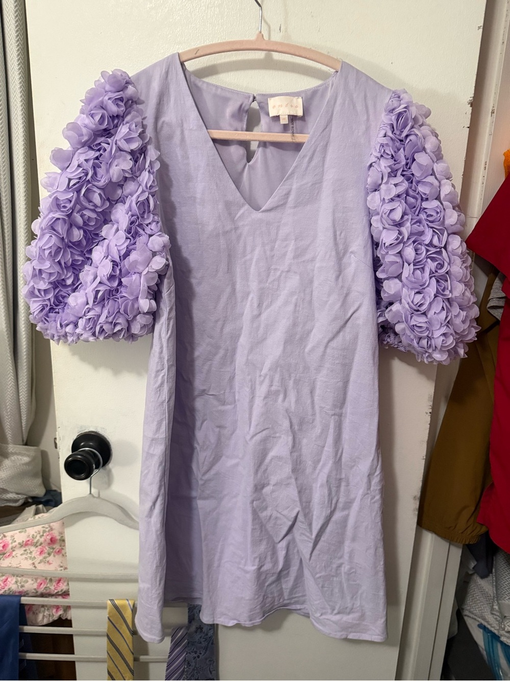 Lavender Puff-Sleeve Dress